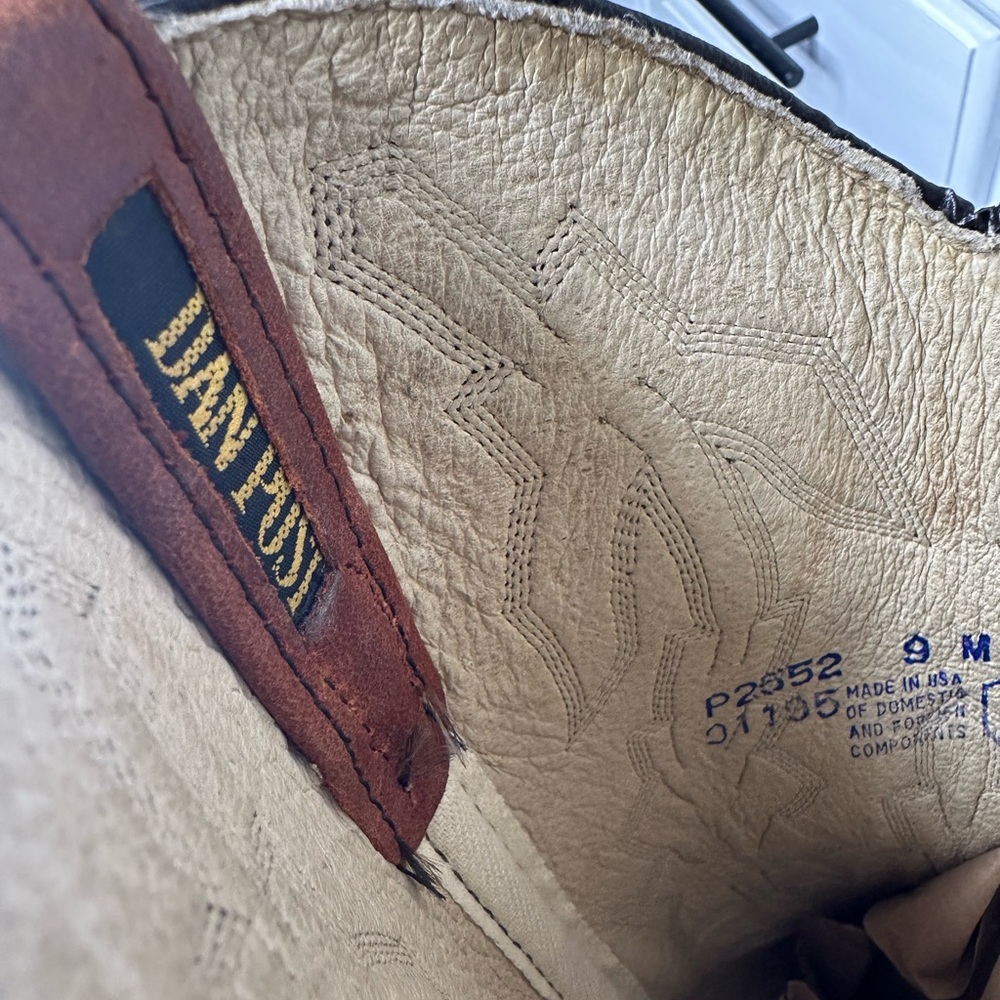 Vintage Dan Post x Marlboro Men’s 9M Cowboy Boots Made in USA | Classic Western - Picture 10 of 11
